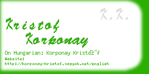 kristof korponay business card